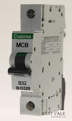 Crabtree Loadstar - 6HS32B - 32a Type B Single Pole MCB Used