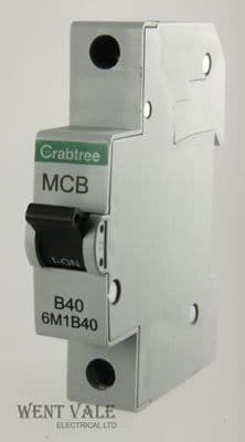 Crabtree Loadstar - 6M1B40 - 40a Type B Single Pole MCB Used
