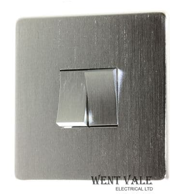 Crabtree Platinum - 7172/SC - 10a 2 Gang 2 Way Plate Switch in Satin Chrome