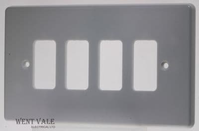 Crabtree Rockergrid 5574 - White Moulded 4 Module Flush Switch Plate Unused