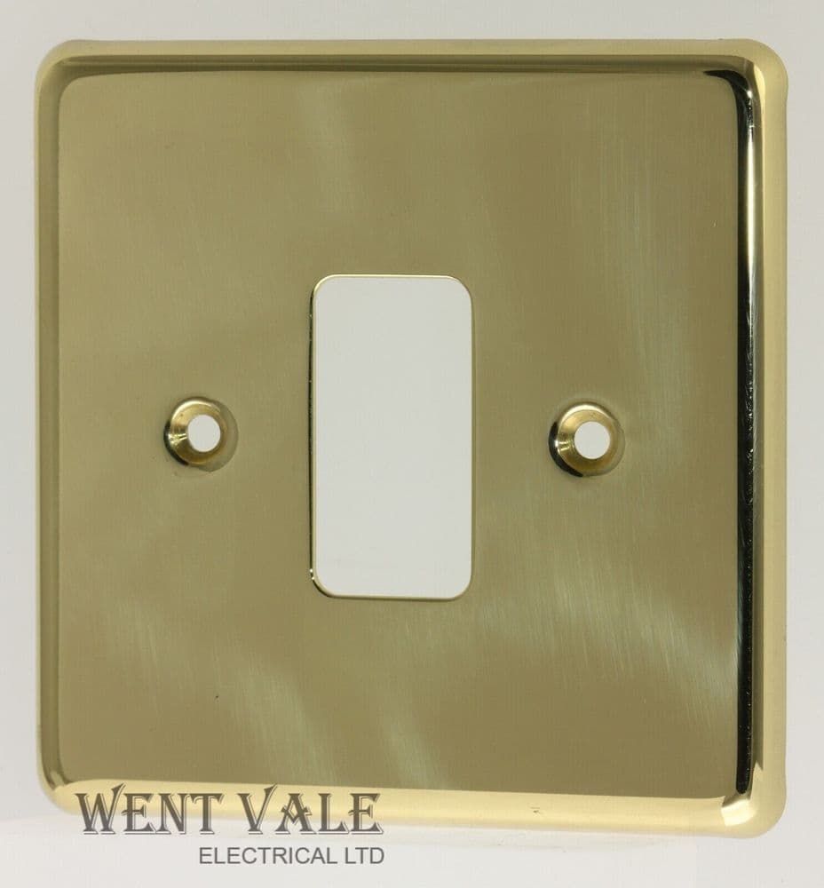 Crabtree Rockergrid - 6571/PB - Polished Brass 1 Module Flush Switch ...