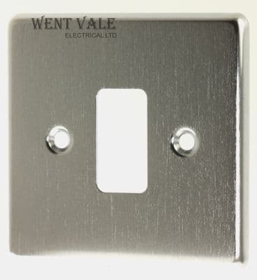 Crabtree Rockergrid - 6571/SC - Satin Chrome 1 Module Flush Switch Plate New
