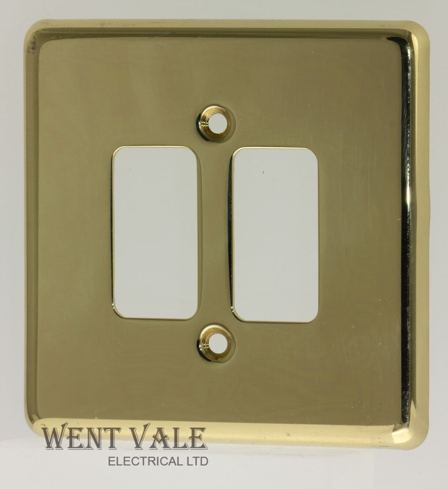 Crabtree Rockergrid - 6572/PB - Polished Brass 2 Module Flush Switch ...
