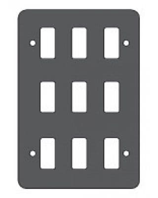 Crabtree Rockergrid 6589/BG - 9 Module Metalclad Switch Plate Un-used