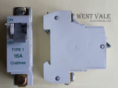 Crabtree SB6000 - 610/16 - 16a Type 1 Single Pole MCB Used