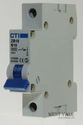 CTI - ZB10  -  10a Type B Single Pole MCB Used