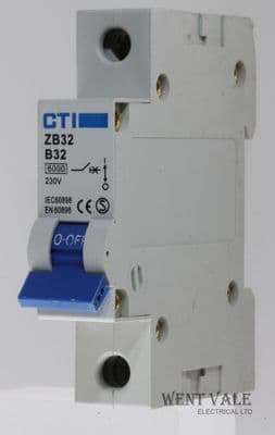 CTI - ZB32  -  32a Type B Single Pole MCB Used