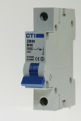CTI - ZB50  -  50a Type B Single Pole MCB Unused