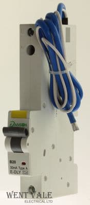 Danson Elegant Range - E-DLY B20 - 20a 30mA Type B Single Pole Class A RCBO New