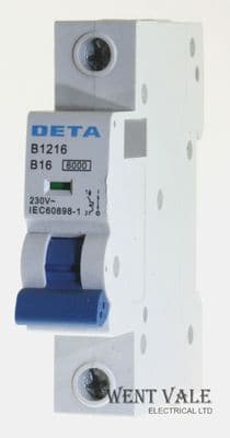 Deta Circuit Protection - B1216  -  16a Type B Single Pole MCB Unused