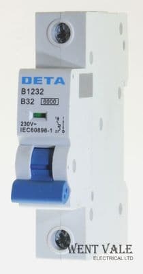 Deta Circuit Protection - B1232  -  32a Type B Single Pole MCB Unused