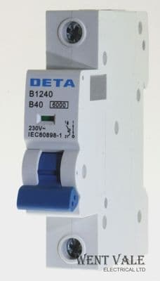 Deta Circuit Protection - B1240  -  40a Type B Single Pole MCB Unused