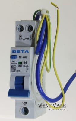 Deta Circuit Protection - B1406 - 6a 30mA Type B Class A RCBO New
