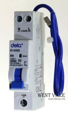 Deta Circuit Protection - B1406S - 6a 30mA Type B Class A RCBO New