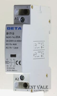 Deta Circuit Protection - B1713 - 20a 2 Pole Normally Open Contactor 230V Coil