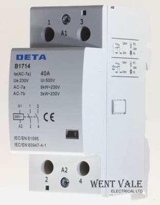 Deta Circuit Protection - B1714 - 40a 2 Pole Normally Open Contactor 230V Coil