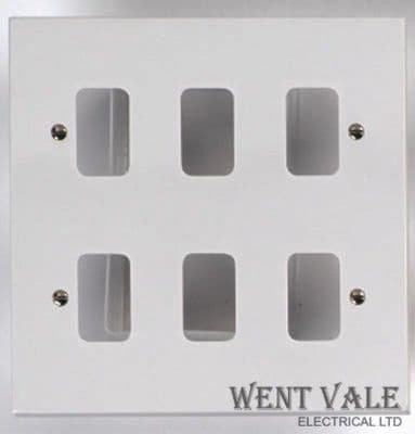 Deta Gridswitch - G2605 - White Moulded 6 Module Grid Switch Front Plate New