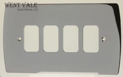 Deta Gridswitch - G3334CH - Flatplate 4 Module Grid Switch Front Plate New
