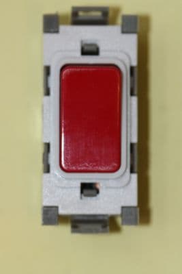 Deta Gridswitch - G3514RD - 20a Double Pole Red Rocker Grid Switch Module New