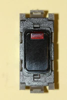 Deta Gridswitch - G3515BK - 20a Double Pole Grid Switch Module With Neon New