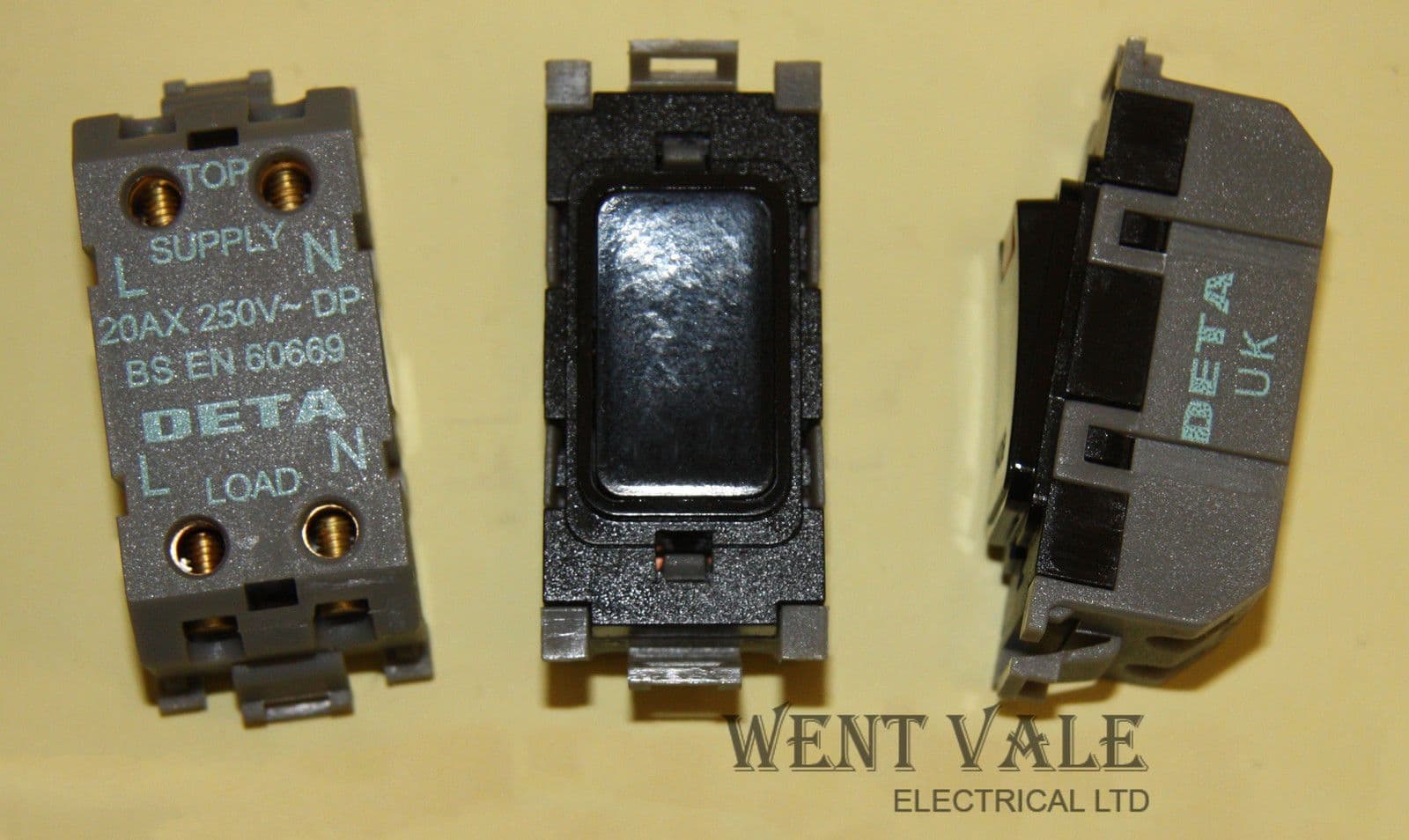 Deta Gridswitch - G3560BK - Black 20a Double Pole Grid Switch Module ...