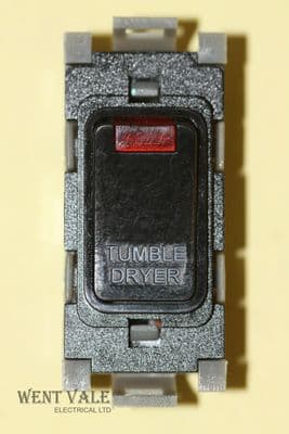 Deta Gridswitch - G3575BK - 20a Double Pole Grid Switch Module Tumble Dryer New