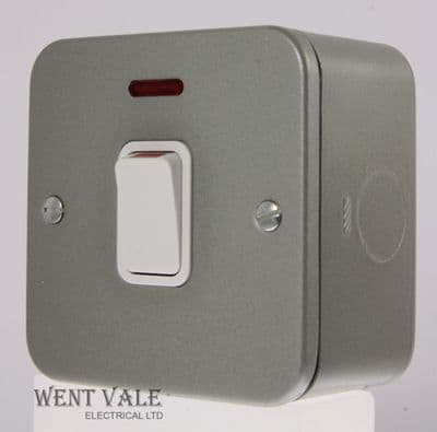 Deta Metalclad - M1214 - 20a Surface Double Pole Switch With Neon New