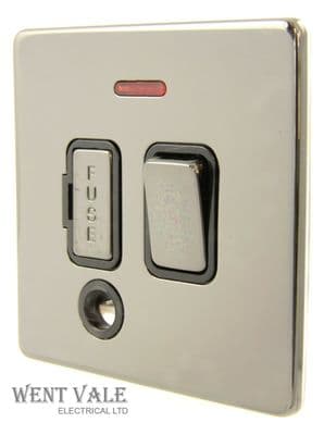 Deta Screwless - 8544BNB - 13a Switched Fused Connection Unit + Neon + F/Outlet