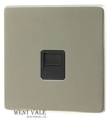 Deta Screwless - 8581SCB -  Single Master Telephone Socket in Satin Chrome