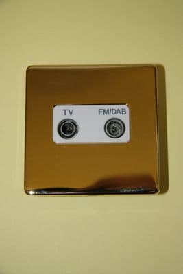 Deta Screwless - 8592GDW - TV/FM (DAB) Diplexer Socket White Inserts New