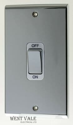 Deta Slimline Décor - SD1301CHW - 2g 50a Double Pole Switch in Polished Chrome