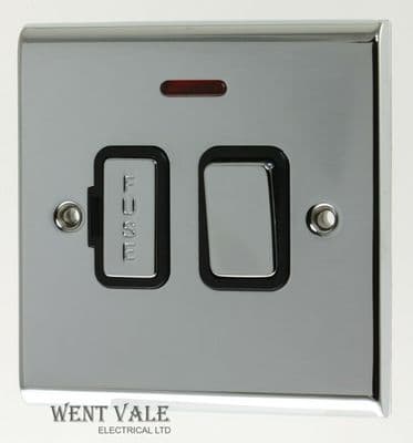 Deta Slimline Décor - SD1371CHW - 13a DP Switched Fused Connection Unit + Neon