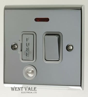 Deta Slimline Décor - SD1373CHW - 13a DP Sw/Fused Connection Unit + Neon + F/O