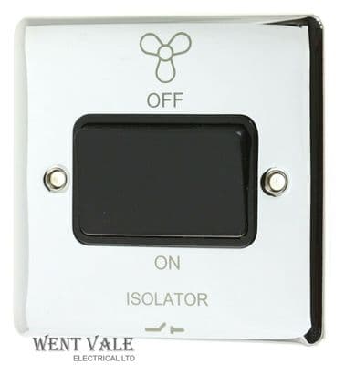 Deta Vimark Evo  VE1247CHB 10a Three Pole Fan Isolator Switch In Polished Chrome