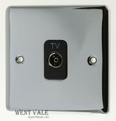 Deta Vimark Evo - VE1264CHB - Isolated TV/FM Co-axial Outlet in Polished Chrome