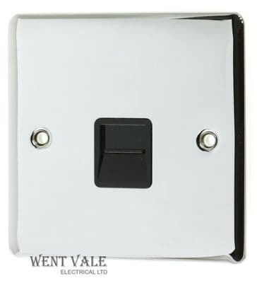 Deta Vimark Evo  VE1353CHB  Single Secondary Telephone Socket in Polished Chrome