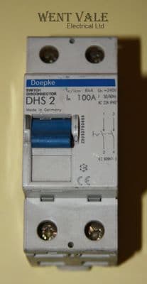Doepke DHS2 - 100a Double Pole Switch Disconnector Used