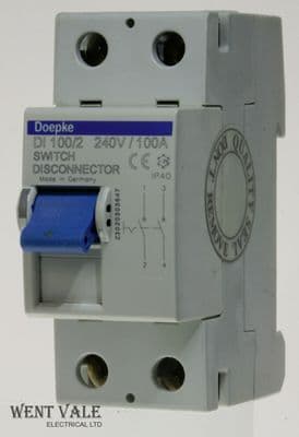 Doepke DI 100/2 - 100a Double Pole Switch Disconnector Used