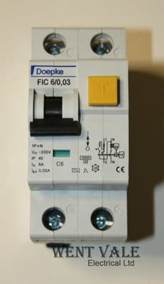 Doepke FIC 6/0.03 - 6a 30mA Type C Double Pole RCCB New