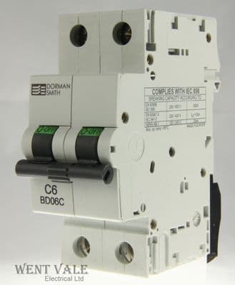 Dorman Smith Loadcentre - BD06C - 6a Type C Double Pole MCB Un-used