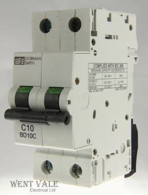 Dorman Smith Loadcentre - BD10C - 10a Type C Double Pole MCB Un-used