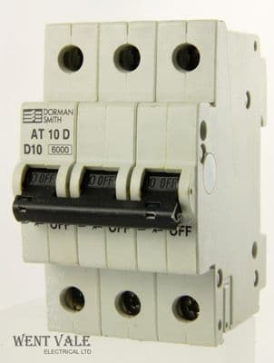 Dorman Smith Loadlimiter - AT10D - Mk1 10a Type D Triple Pole MCB Used