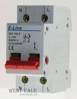E-Line ISO-100/2 - 100a Double Pole Switch Disconnector Used
