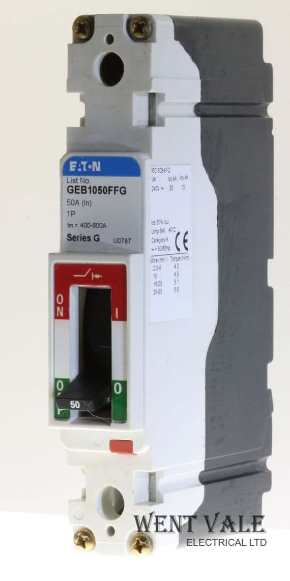 Eaton Series G - GEB1050FFG - 50a Single Pole G Frame MCCB