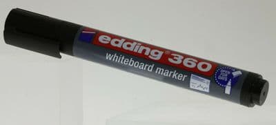 Edding 360 BLACK Whiteboard Board Marker Pen - Dry Wipeable 1.5-3 mm Bullet Nib