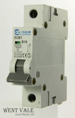 Europa Components - EUB1 B16 - 16a Type B Single Pole MCB Used