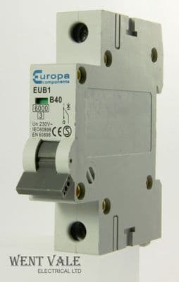 Europa Components - EUB1 B40 - 40a Type B Single Pole MCB Used
