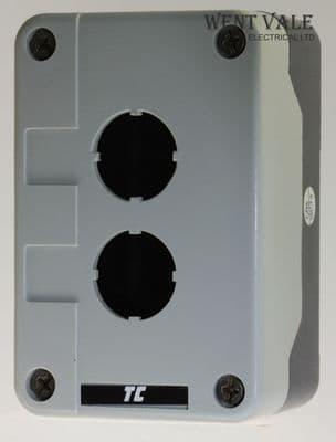 Europa Components  RC2P Empty Control Station Box and Cover with 2x 22.5mm Holes