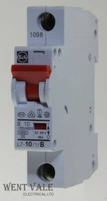F & G/Moeller - L7-10/1/B-6 - 10a Type B Single Pole MCB Used