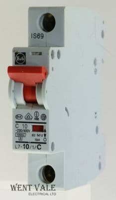 F & G/Moeller - L7-10/1/C - 10a Type C Single Pole MCB Used